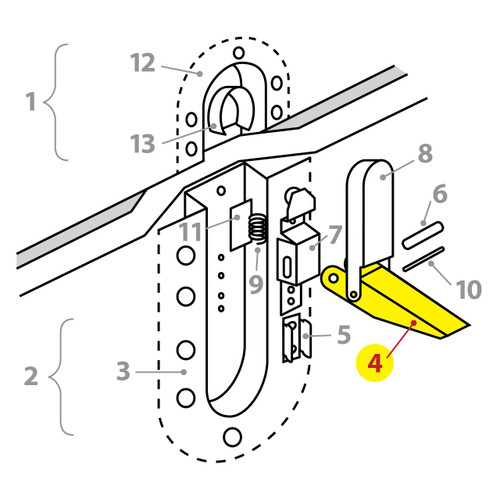 U0452110 UNIVAIR COWL LATCH LEVER - FITS CESSNA